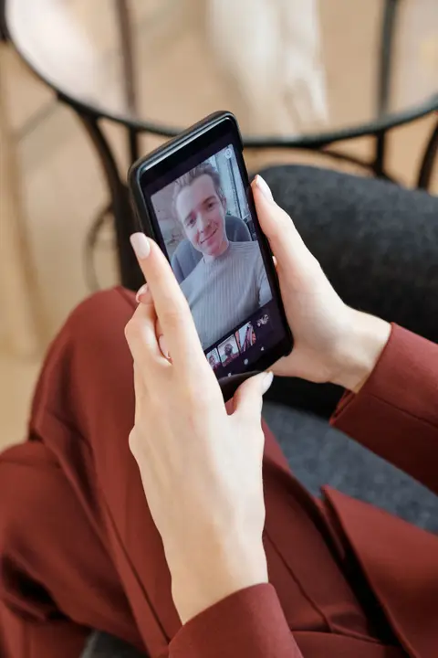 A video date on a phone